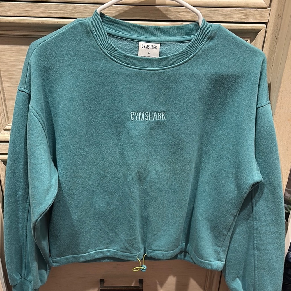 Gymshark Teal Women’s Cropped Crewneck Sweater